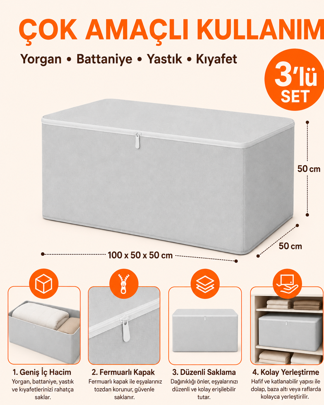 Yorgan Hurcu - Büyük Boy (3'Lü Set)